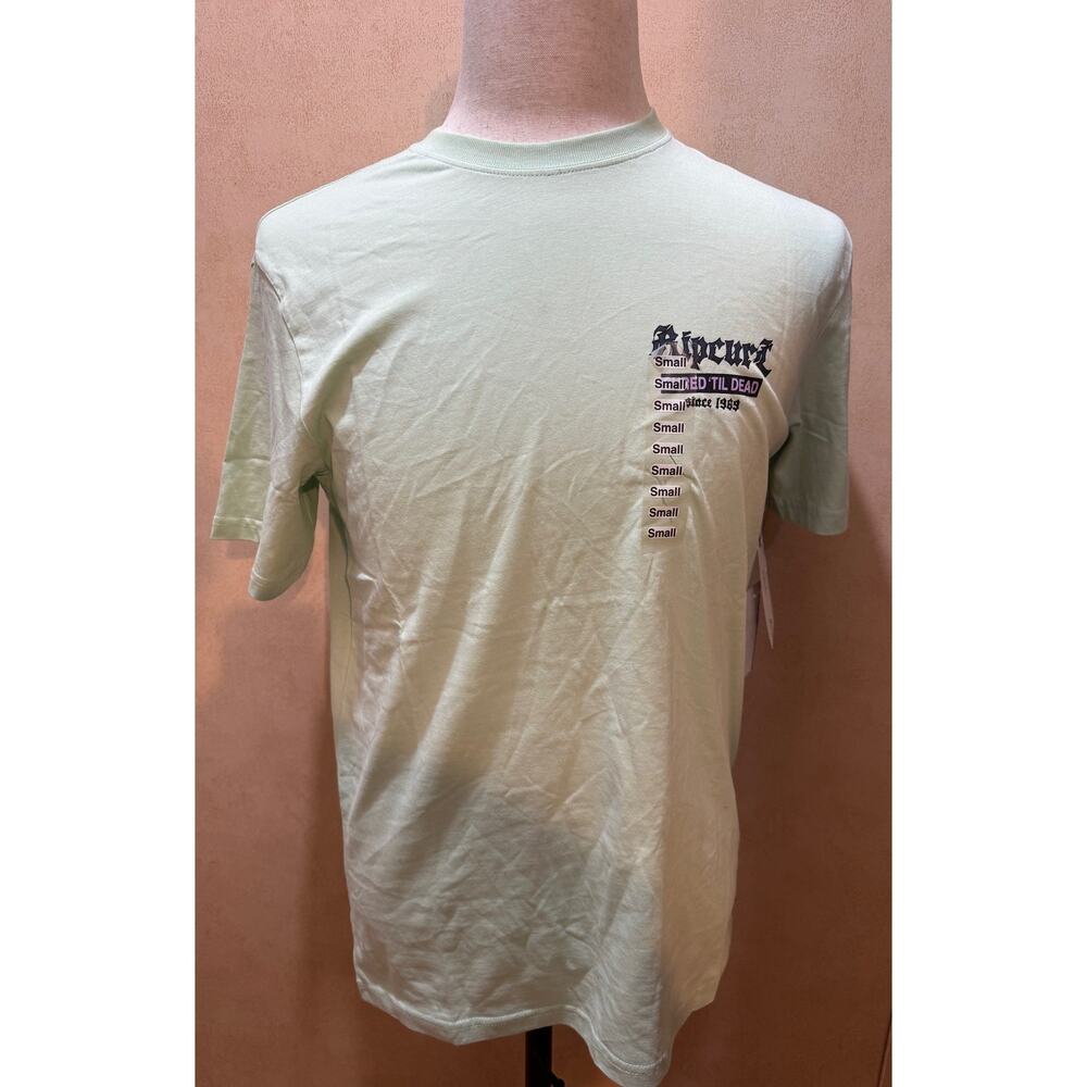 Rip Curl Skeleton Surf T-Shirt Shred Til Dead Pastel Green NWT